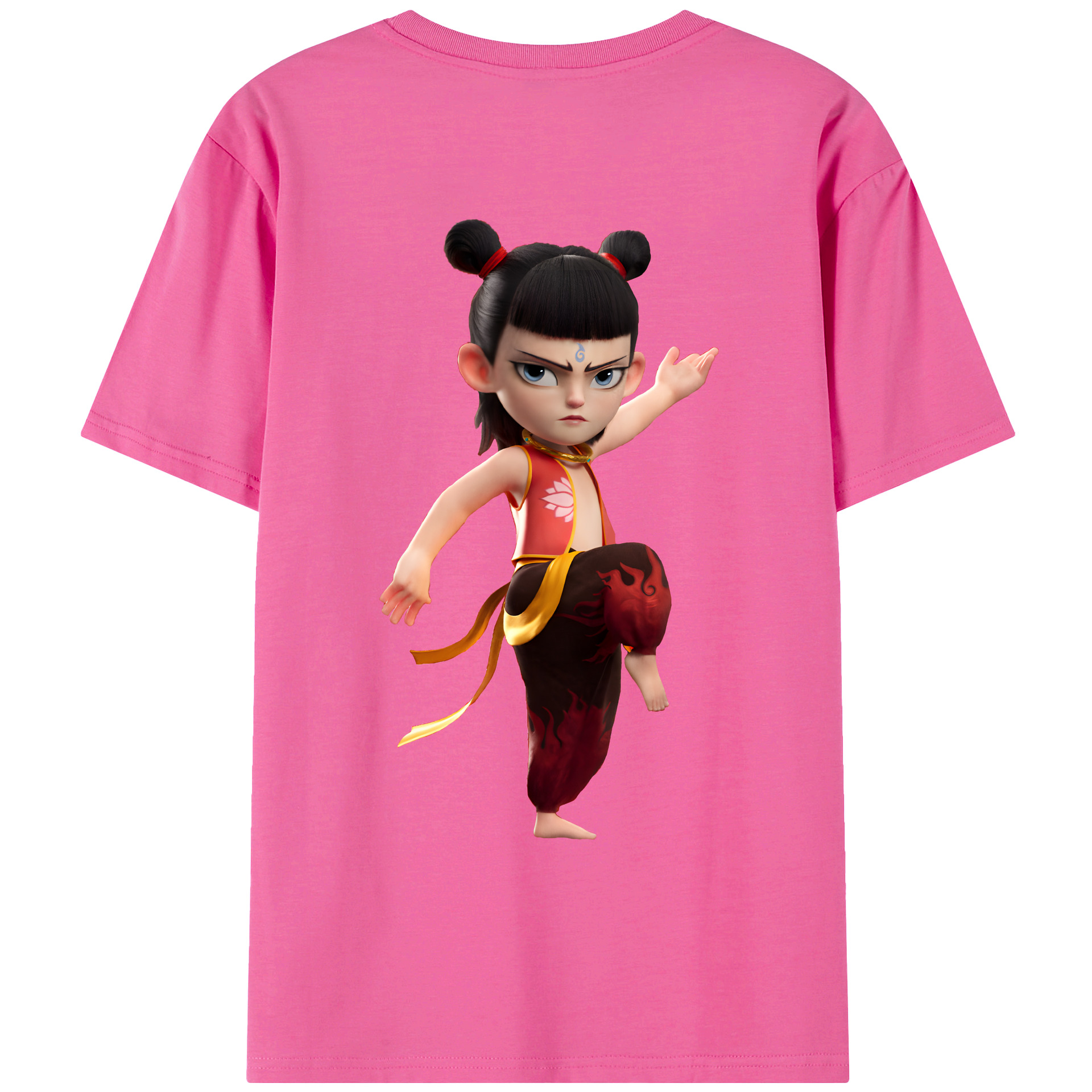 （画像用） Ne Zha 2 ナタ 魔童の大暴れ レディース半袖Tシャツ(バックプリント)
